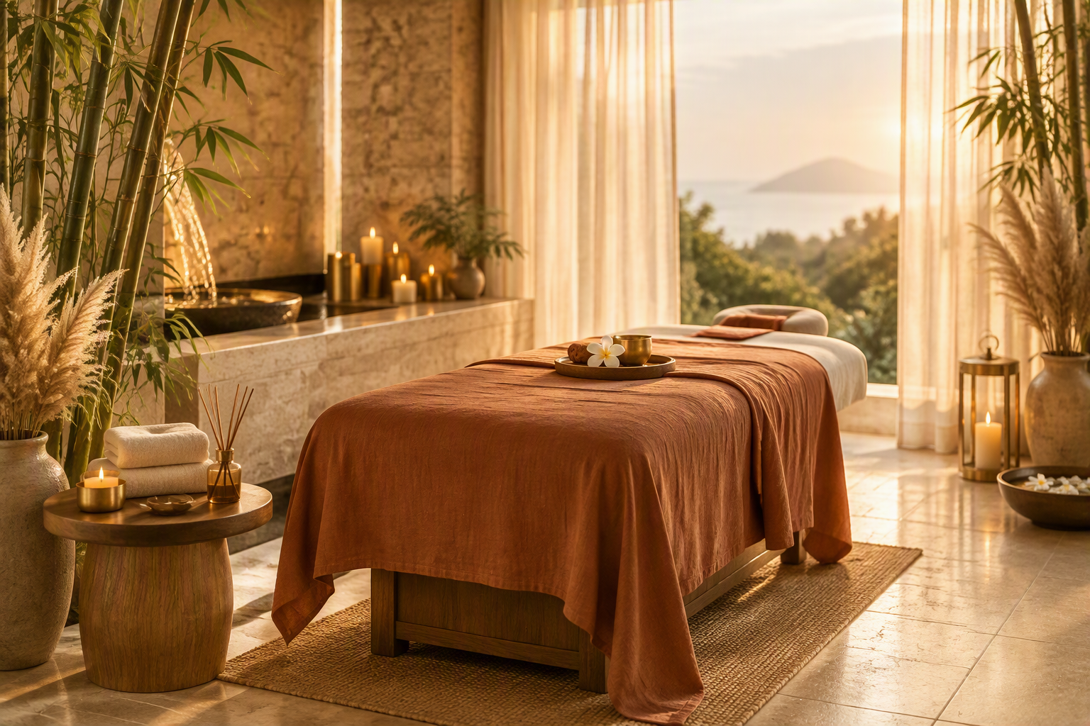 Interno elegante del centro benessere Muditā Thai Massage a Milano